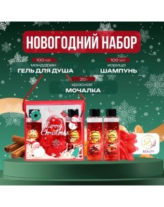 Новогодний подарочный набор косметики «Волшебница зима» для душа и ванны, красная серия Sb beauty