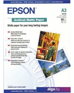 Фотобумага Archival Matte Paper A3 192г/м2 50л (C13S041344) Epson