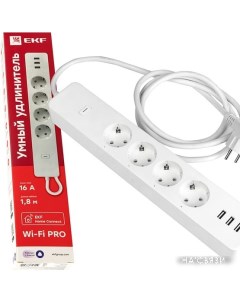 Умный удлинитель Connect PRO RCE-2-WF Ekf