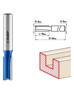 Фреза пазовая 28753-8-19, прямая, хвостовик d = 8 мм, 8 x 19 мм Зубр