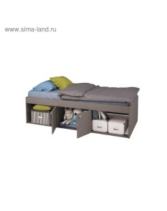 Кроватка детская kids Simple 3000 с нишами, цвет серый Polini