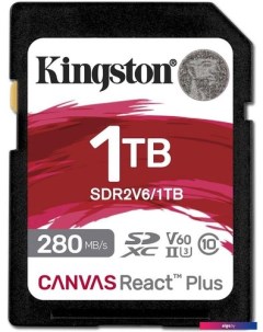 Карта памяти Canvas React Plus V60 SDXC 1TB Kingston