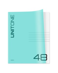 Тетрадь 48л А5 кл UniTone Neon пласт обложка неон голубой Bg