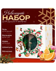 Новогодний подарочный набор косметики «Новый год не за горами» для душа и ванны, зеленая серия Sb beauty