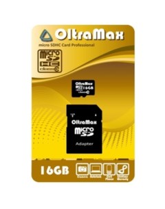 Карта памяти microSDHC Class 10 16GB +адаптер Oltramax