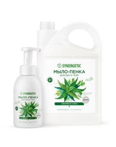 Набор Мыло-пенка для рук и тела Свежесть алоэ канистра + мыло-пенка 4000.0 Synergetic