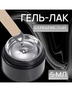 Гель лак для ногтей, «LIQUID METALL», 3-х фазный, 5мл, LED/UV, цвет серебристый Queen fair