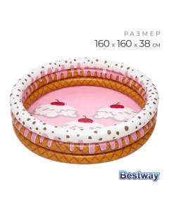 Бассейн надувной Sundae Funday, 160?160?38 см, 51144 Bestway