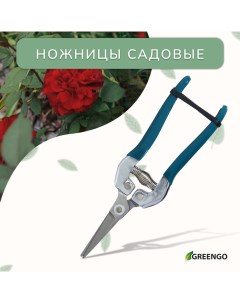 Ножницы садовые, 7" (18 см), с металлическими ручками, обрезиненная ручка Greengo