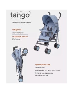 Коляска прогулочная детская basic «Tango» RA351, складывается в трость, цвет Pacific Blue Rant