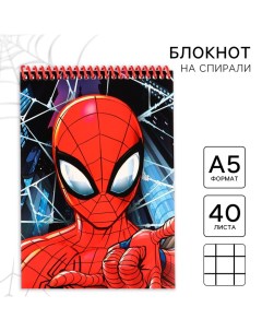 Блокнот А5, на гребне, 40 листов, Человек-паук Marvel