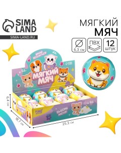 Мяч детский мягкий «Котики» 6,3см, в шоубоксе Funny toys