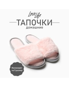 Тапочки женские с открытым носом размер 38-39, цвет персик Lovelife