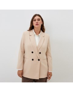 Пиджак женский двубортный plus-size, р.52, бежевый Mist