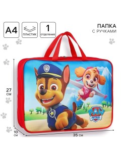 Папка с ручками текстильная А4, 350х270х100 мм, Щенячий патруль Paw patrol