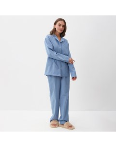 Пижама женская (рубашка и брюки) "Basic" р.48-50, голубой Kaftan