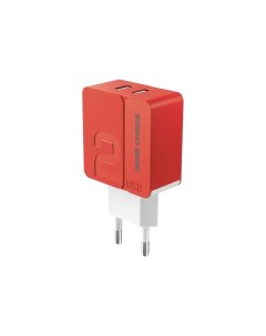 Сетевое зарядное устройство NC46, 2 USB, 2.4 А, красный More choice