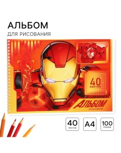 Альбом для рисования А4, 40 листов 100 г/м?, на пружине, Мстители Marvel