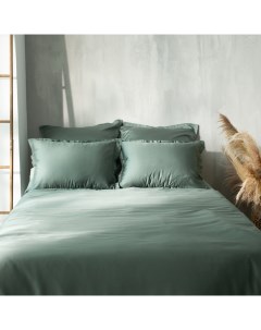 Простыня на резинке SL Home Tencel 200*200+30 см, цв. оливковый Sima-land home