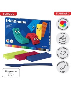 Пластилин 18 цветов, 270 г, "Color Friends", со стеком, в картонной упаковке Erichkrause