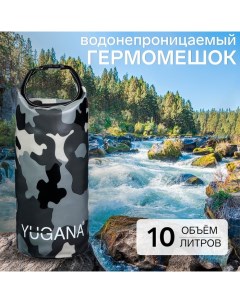 Гермомешок, ПВХ, водонепроницаемый 10 литров, один ремень, камуфляж-цифра Yugana