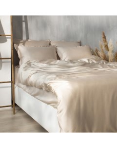 Простыня на резинке SL Home Tencel 200*200+30 см, цв. бежевый Sima-land home