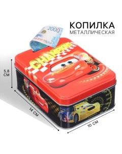 Копилка 14х10х5.8 см, металл, Тачки Disney