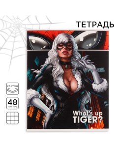 Тетрадь 48 листов в клетку, картонная обложка, Человек-паук Marvel