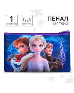 Пенал мягкий, 1 отделение, 105х195 мм, Холодное сердце Disney