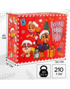 Пакет-коробка «Веселого Нового Года!» 15х50х40 см, Paw Patrol Дарите счастье