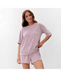 Костюм женский (футболка и шорты) Plushy р. 48-50, лиловый Kaftan