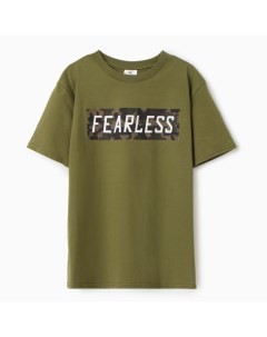 Футболка мужская FEARLESS, цвет хаки, размер 50 Текстиль центр