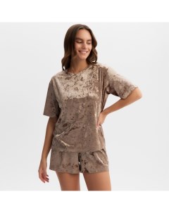 Комплект женский (футболка и шорты) Velvet р. 44-46, кофейный Kaftan