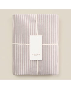 Простыня SL Home Cotton 235*245 см, цв.бежевый/белый, 100% жатый хлопок Sima-land home