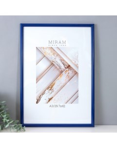 Фоторамка пластик "МИРАМ" 29.7х42 см, (A3) синий (пластиковый экран) Miram