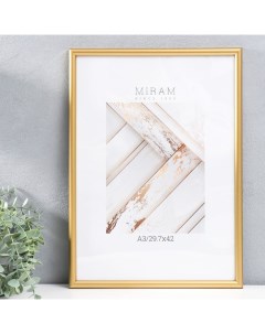 Фоторамка пластик "МИРАМ" 29.7х42 см, (A3) золото (пластиковый экран) Miram