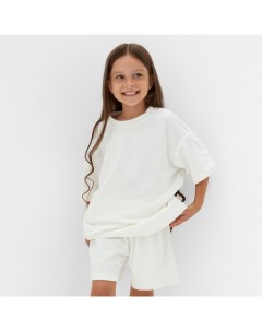 Костюм детский (футболка, шорты) Plushy р.36 (134-140), белый Kaftan