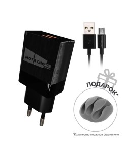 Сетевое зарядное устройство NC24m, 2.1А, кабель micro USB, черный More choice