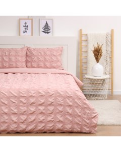 Постельное бельё дуэт Texture: rosy, 143х215см-2шт,230х240см,50х70см-2шт, микрофибра, 110 г/м2 Lovelife