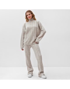 Костюм женский (джемпер+брюки) :Knitwear collection цвет капучино, р-р 50-52 Minaku