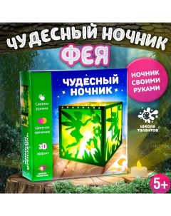 Набор для творчества «Чудесный ночник: фея», 3Д эффект, цветное свечение, с декором, 5+ Школа талантов