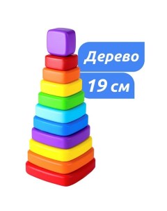 Пирамидка деревянная большая «Квадрат» Mega toys