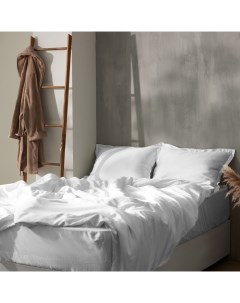 Простыня на резинке SL Home Tencel 200*200+30 см, цв. белый Sima-land home