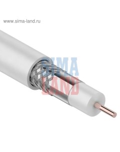 Кабель телевизионный RG-6U, бухта 100 м, 75 Ом, CCS/Al/Al, 48%, белый Proconnect