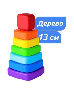 Пирамидка деревянная маленькая «Квадрат» Mega toys