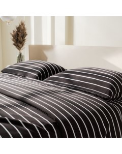 Постельное бельё 1.5сп Black stripes 143х215 см,150х214 см, 70х70 см-2 шт, 100% хлопок,поплин Этель