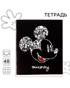 Тетрадь 48 листов в клетку, картонная обложка "Микки", Микки Маус Disney