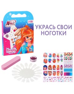 Наклейки для ногтей детские. Набор пилочка, типсы, блёстки, Винкс Winx