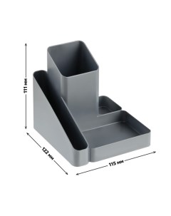 Подставка-органайзер для канцелярии Имидж серая металлик Стамм