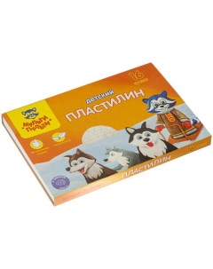 Пластилин 16 цветов 240 гр "Енот на Аляске" со стеком 236490 Мульти-пульти